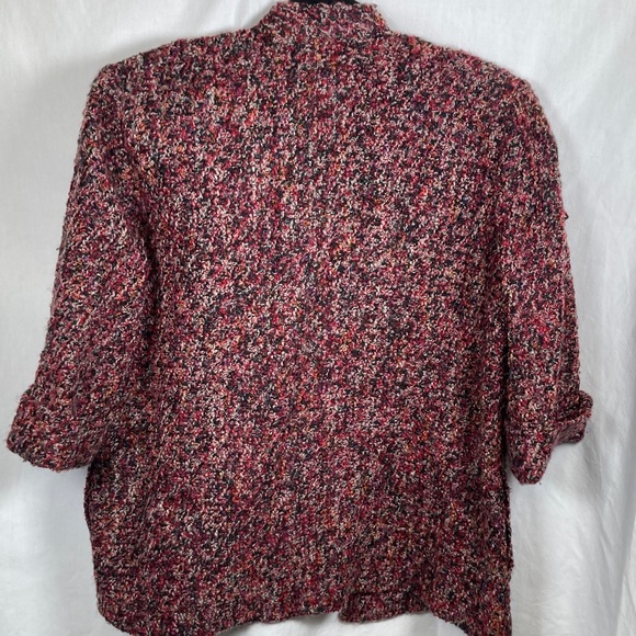 VTG Lori of California Women's Pink Red Multi-Color Bouclé Tweed Blazer Jacket - Picture 8 of 13